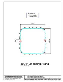 100' x 100' Riding Arena 16FT PANELS